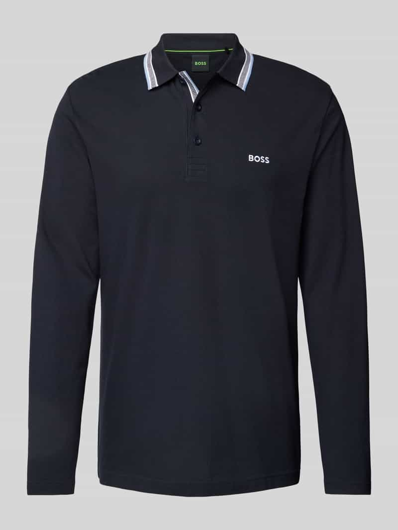 BOSS Green Regular fit poloshirt met labelstitching, model 'Plisy'