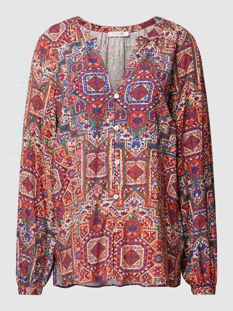 Overhemdblouse met all-over motief Christian Berg Woman