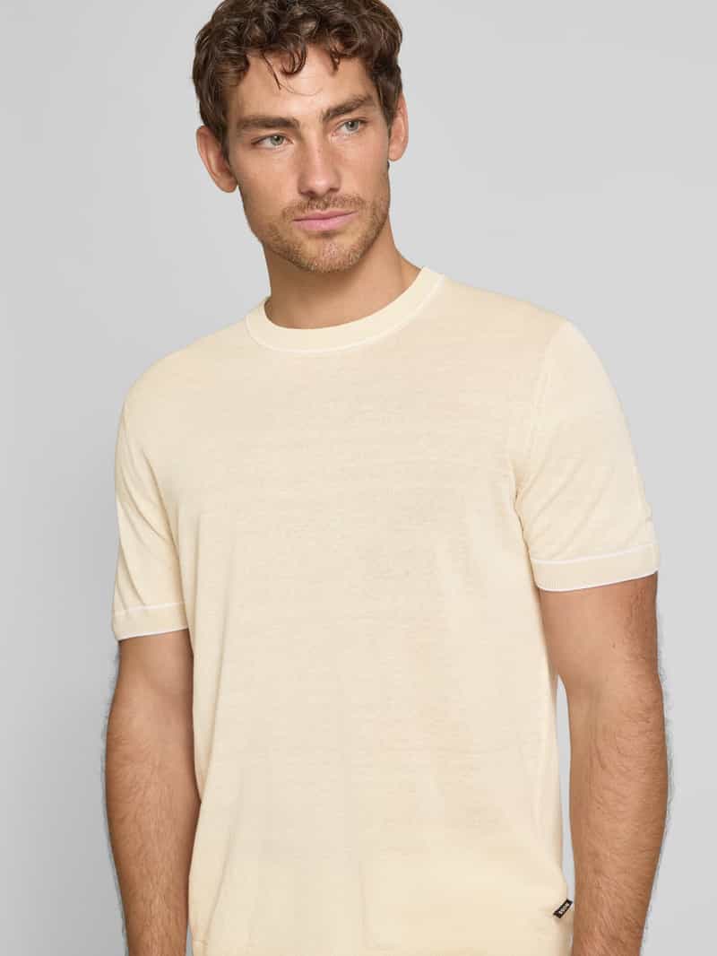 Boss T-shirt van een mix van linnen en viscose model 'Jiovanni'