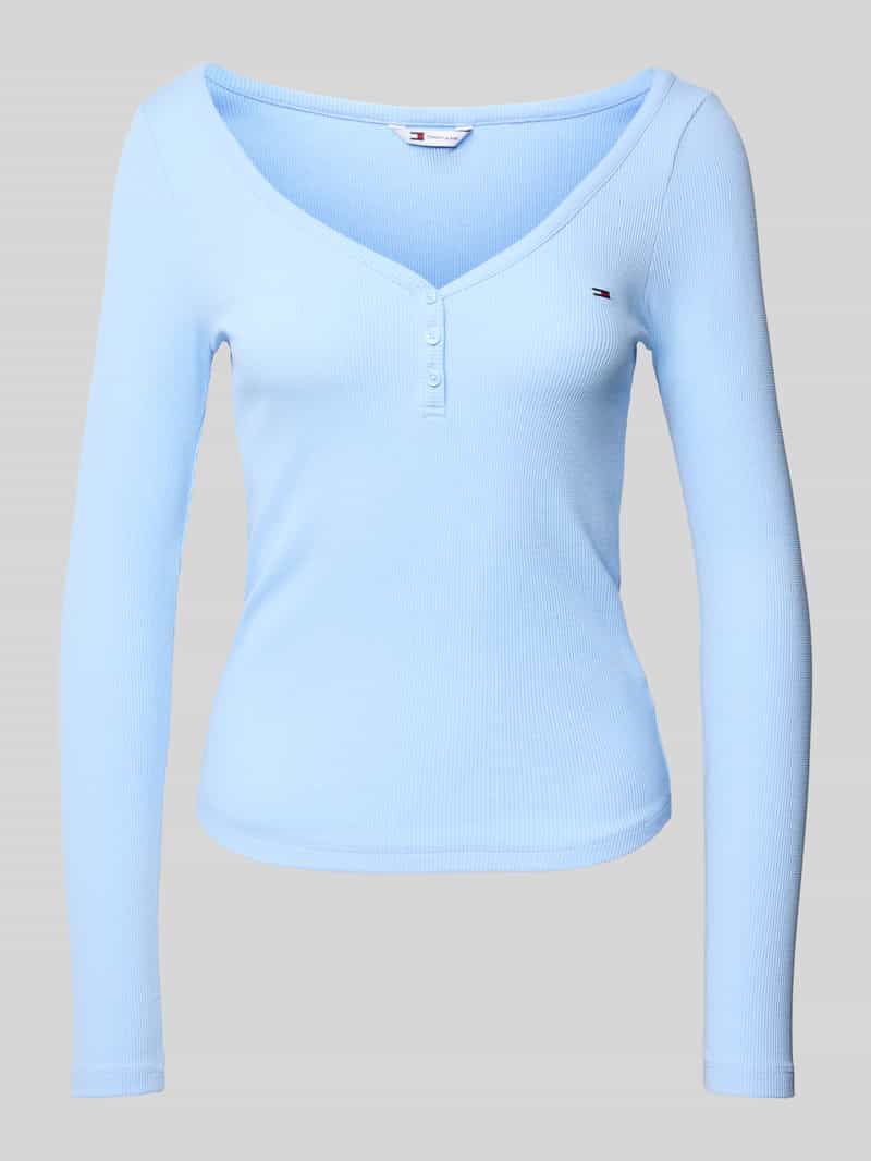 Tommy Jeans Slim fit shirt met lange mouwen van katoenmix