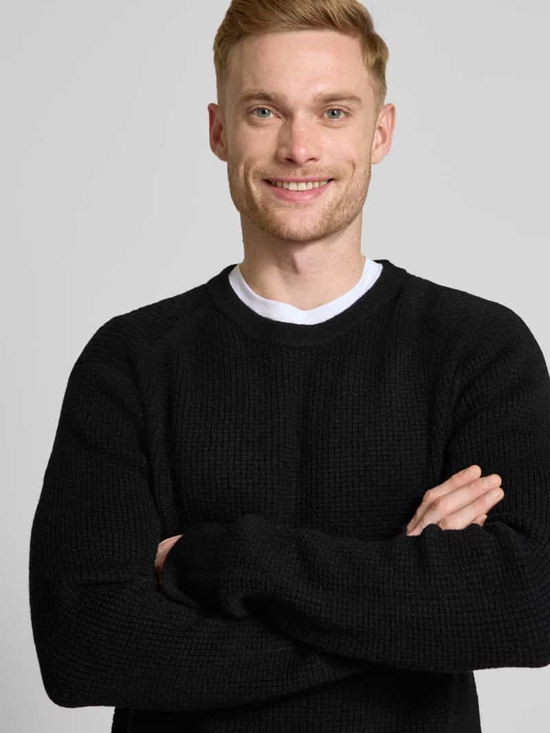 Tom Tailor Denim Regular fit gebreide pullover met wol en structuurmotief
