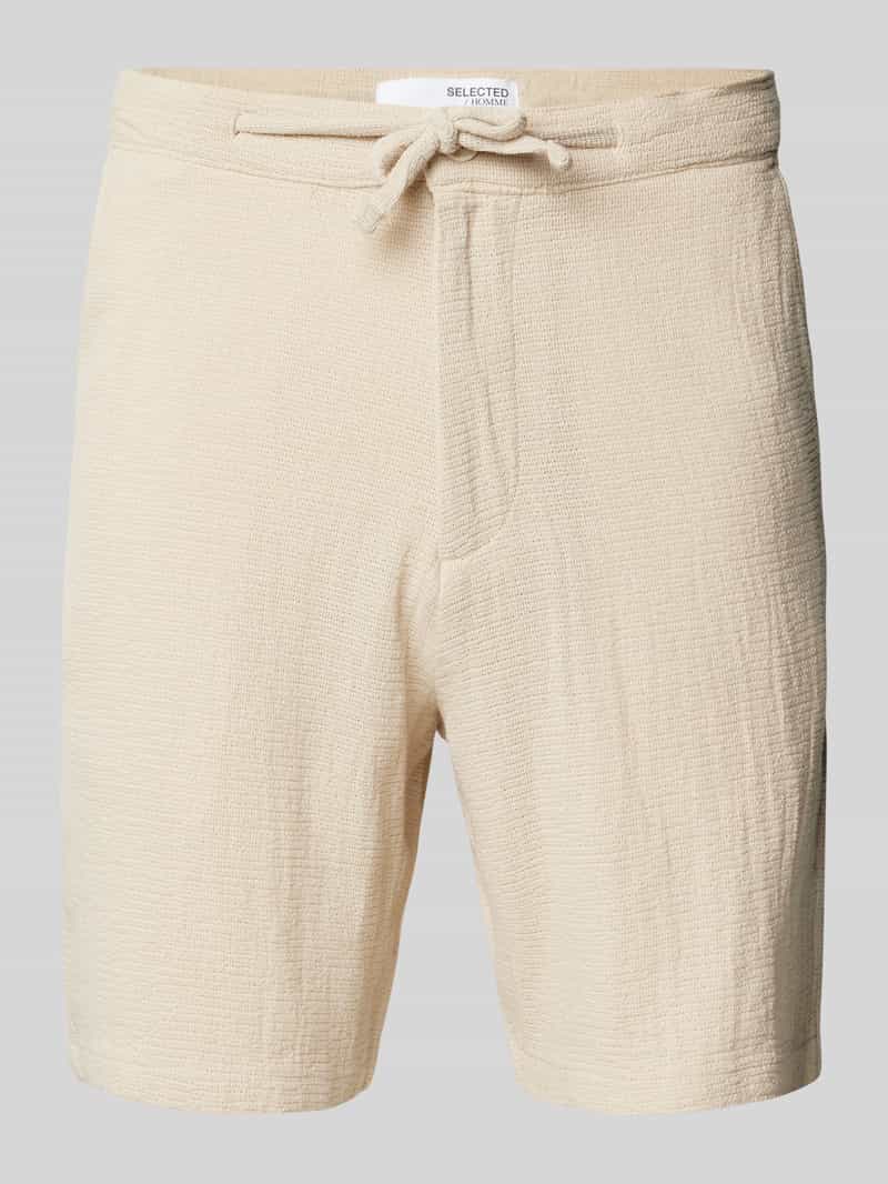 Selected Homme Regular fit bermuda met structuurmotief model 'BRODY'