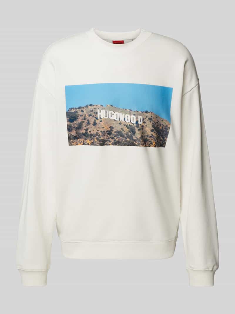 HUGO Sweatshirt met motiefprint model 'Dartok'