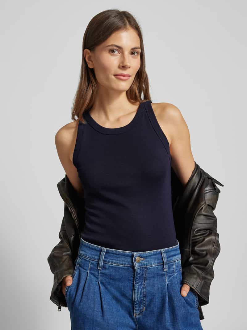 Marc O'Polo Shaped fit tanktop van geribde jersey met ronde hals