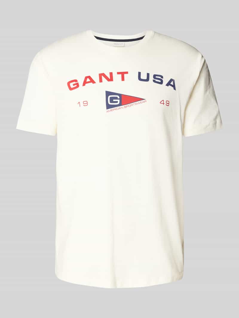 Gant T-shirt met labeldetails