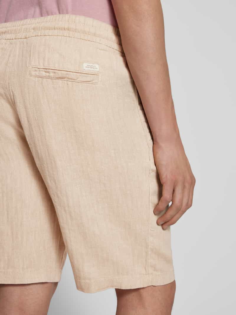 Blend Regular fit korte linnen broek met tunnelkoord model 'MORGAN'