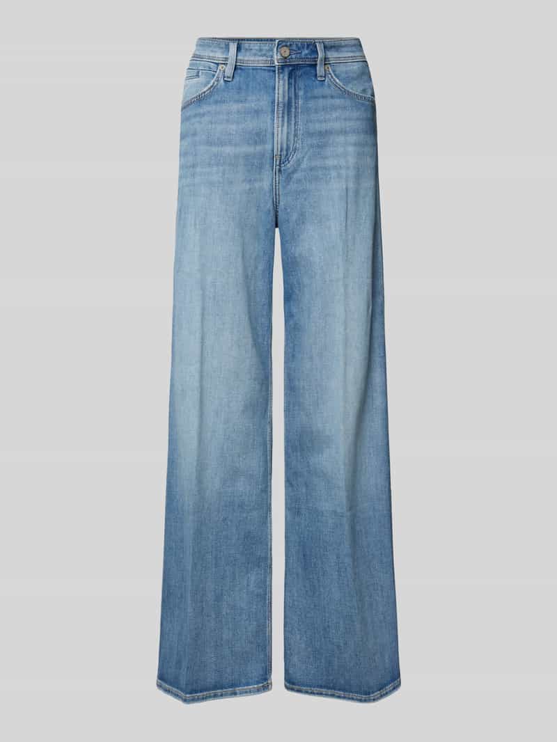 s.Oliver RED LABEL Regular fit wide leg jeans van katoenmix model 'SURI'