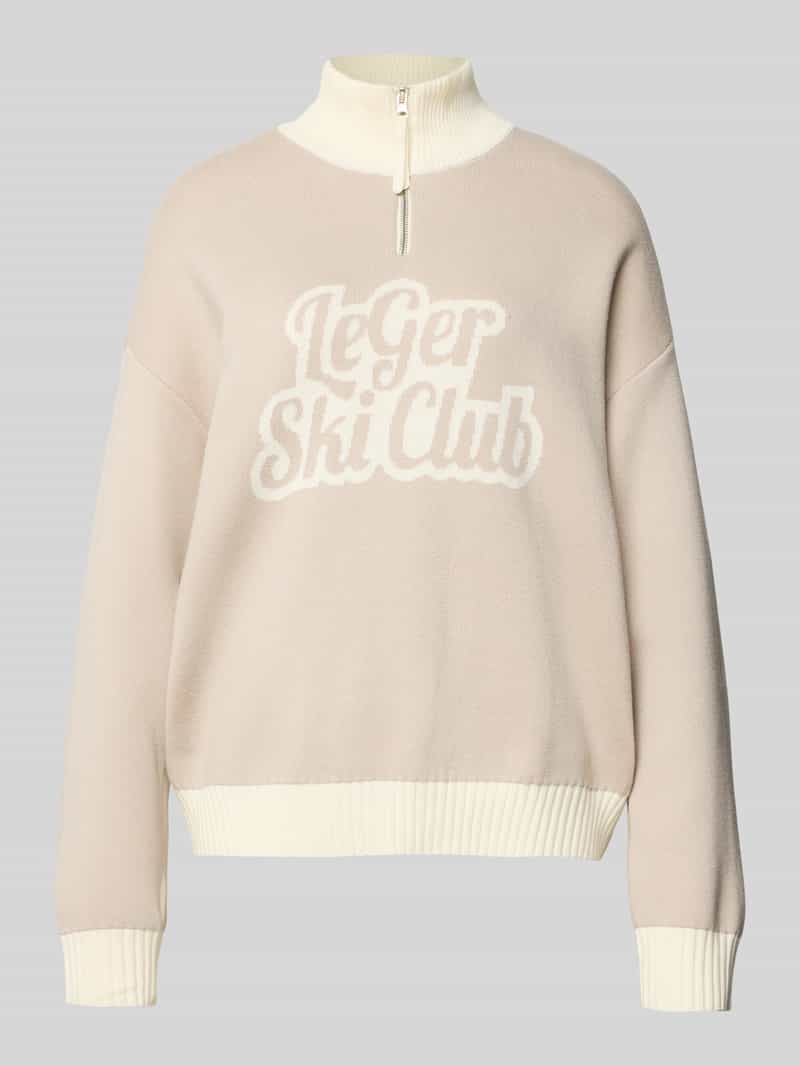 LeGer Oversized schipperstrui met opstaande kraag Model 'Charis'