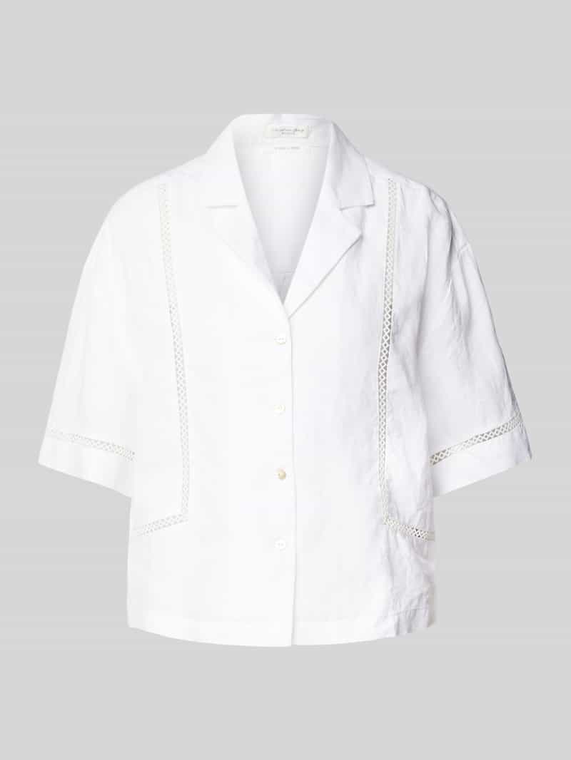 Christian Berg Woman Blouse met extra brede schouders en kentkraag