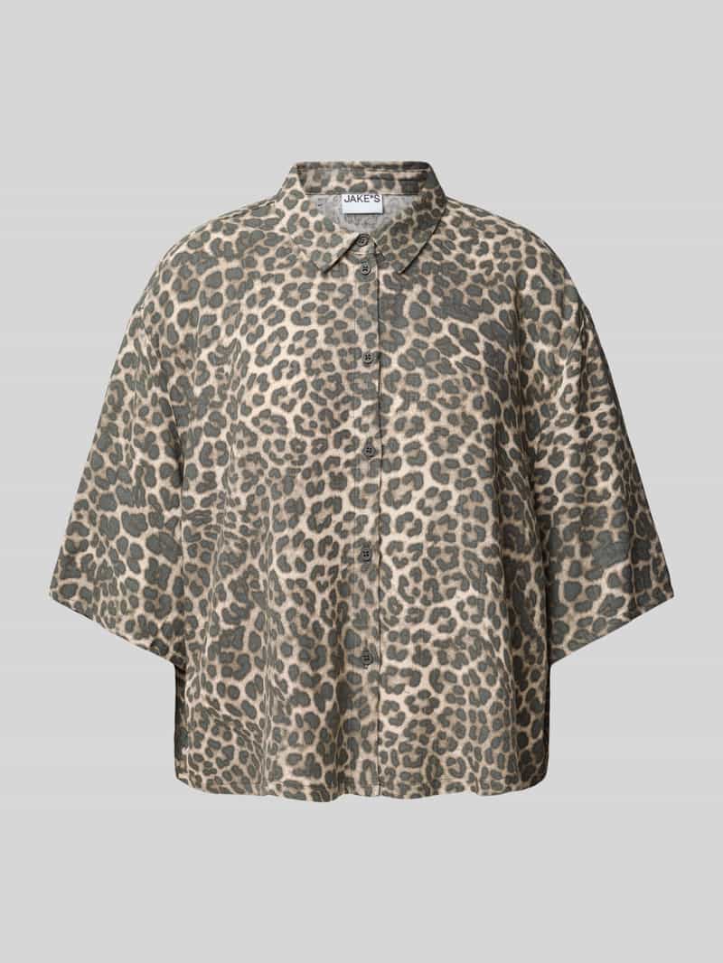 Jake*s Casual Relaxed fit overhemdblosue met 1 2-mouwen