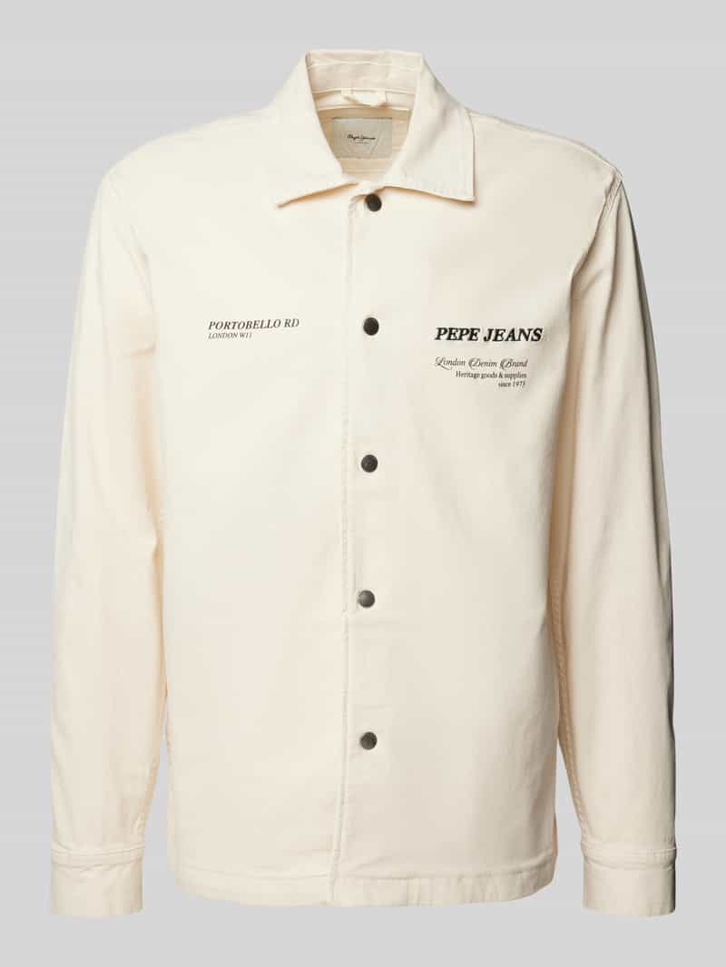 Pepe Jeans Regular fit jeansjack met labelstitching