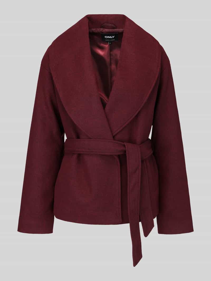 Only 15314352 Port Royale MELANGE Korte jas wijnrood XS Polyester -