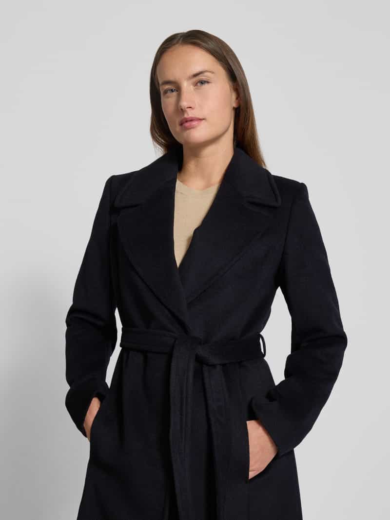 Lauren Ralph Lauren Lange jas met reverskraag en strikceintuur