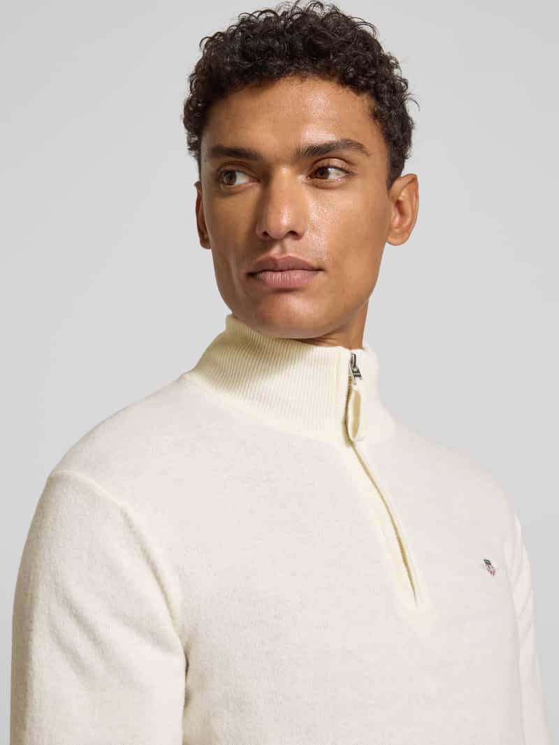 Gant Regular fit pullover in gebreide look van zuiver lamswol