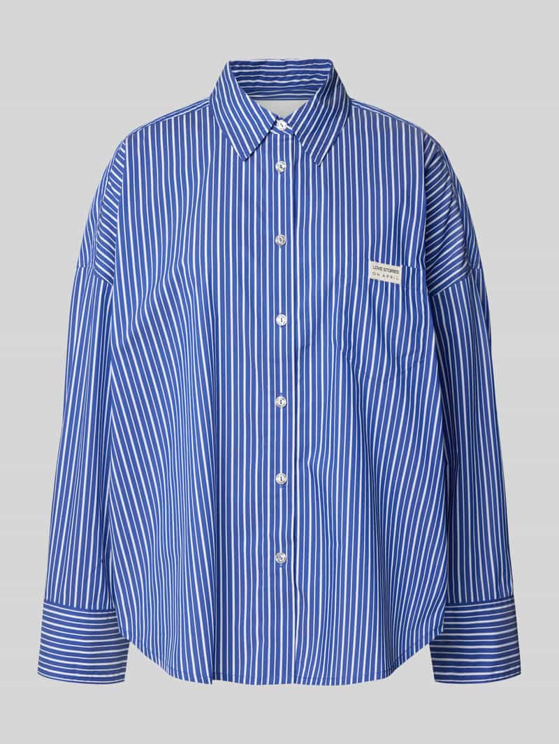 OH APRIL Relaxed fit overhemdblouse met logopatch model 'Hailey'