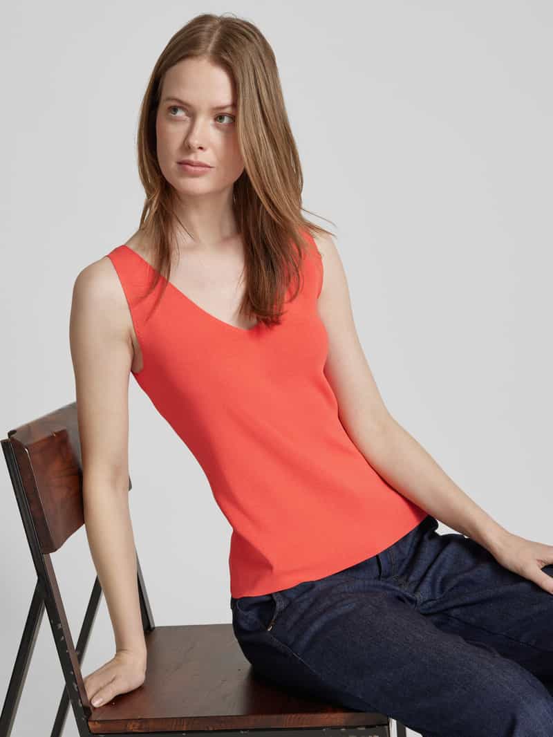 s.Oliver BLACK LABEL Slim fit top in een fijne viscosemix