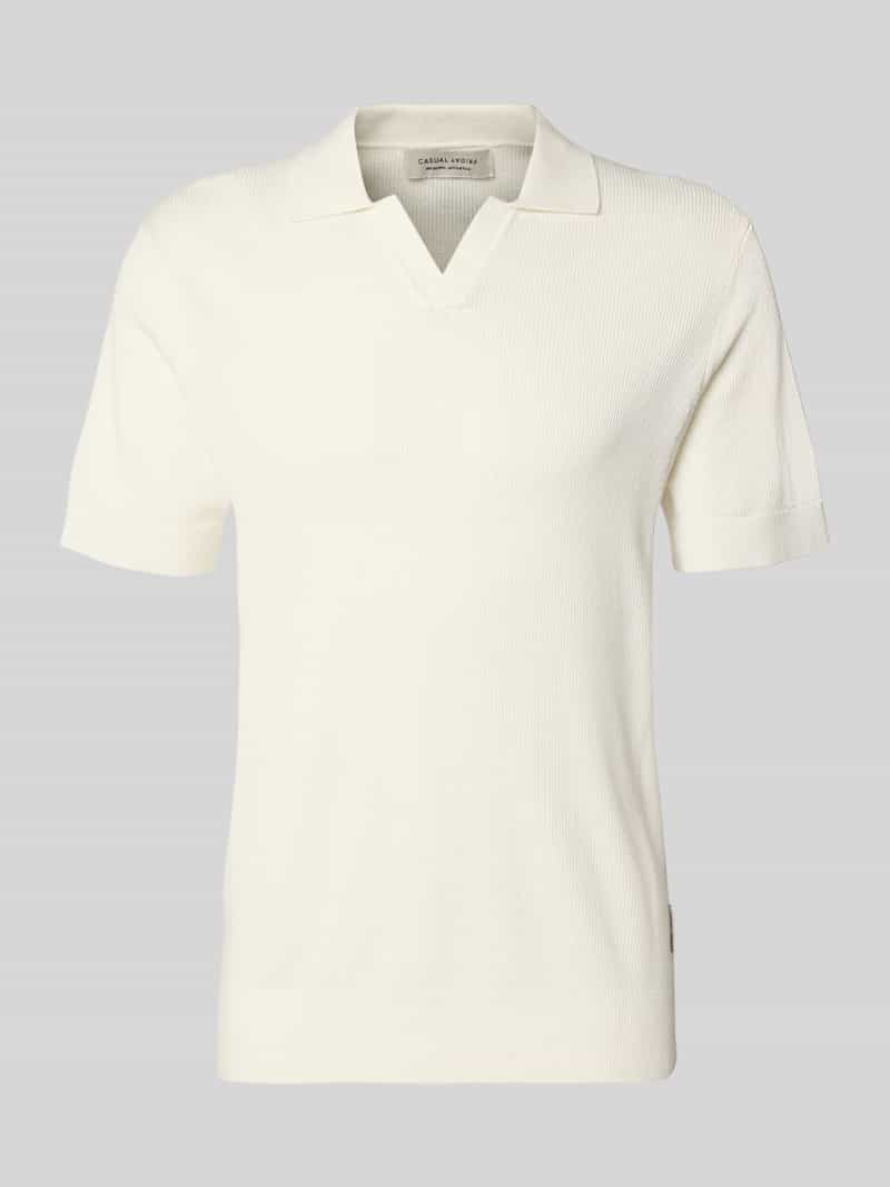 regular fit knitwear-poloshirt met structuurpatroon model 'MOSVIK'