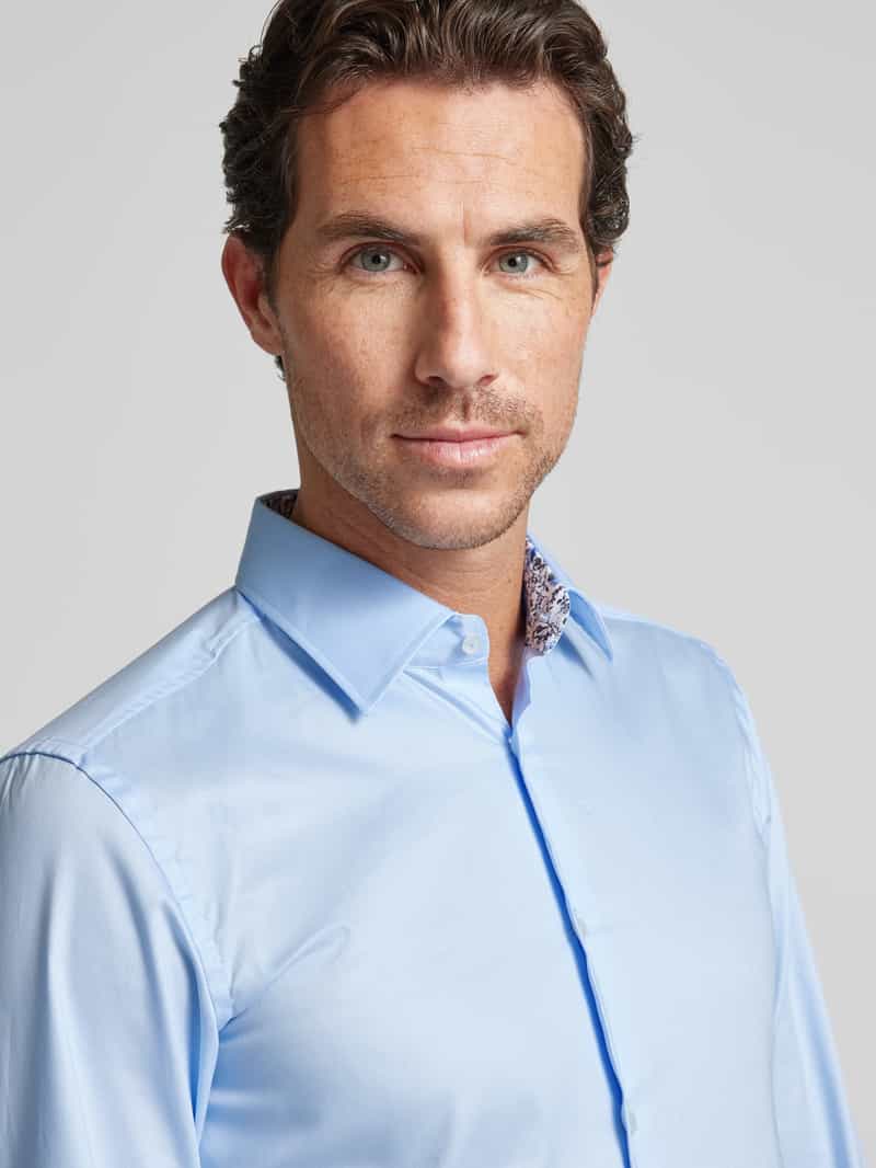 Boss Slim fit zakelijk overhemd met kentkraag model 'Hank'