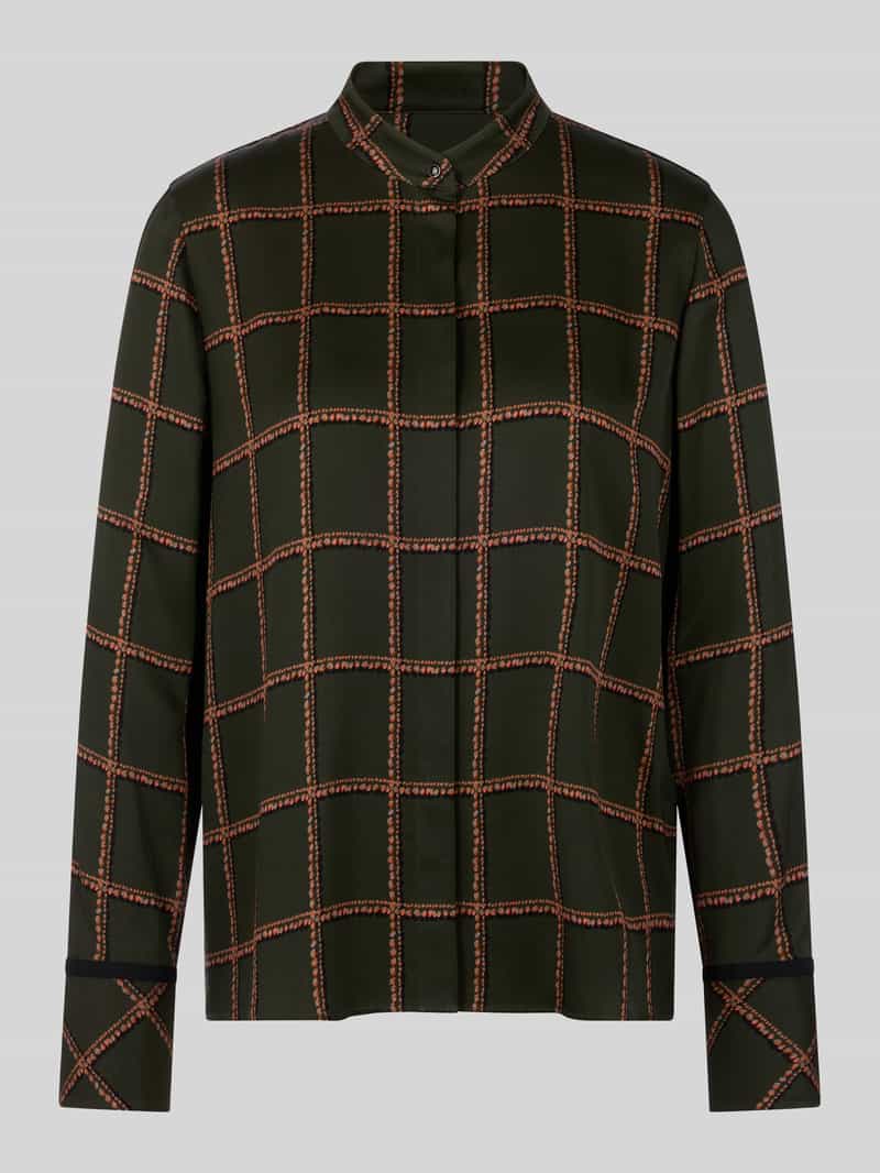 blouse met lange mouwen met verborgen knoopsluiting