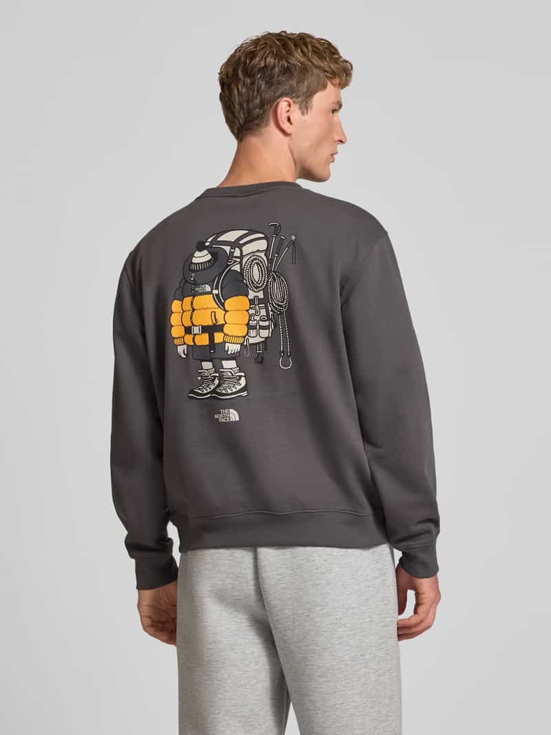 The North Face relaxed fit sweatshirt van katoenmix met labeldetail antraciet, foto 2