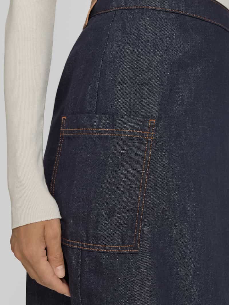Marc O'Polo Uitlopende jeansrok van een mix van katoen en linnen