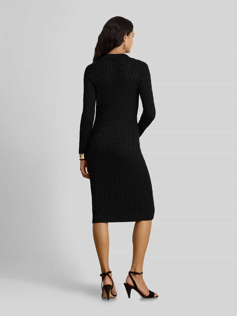 Lauren Ralph Lauren slim fit tricotjurk van mix van katoen en viscose