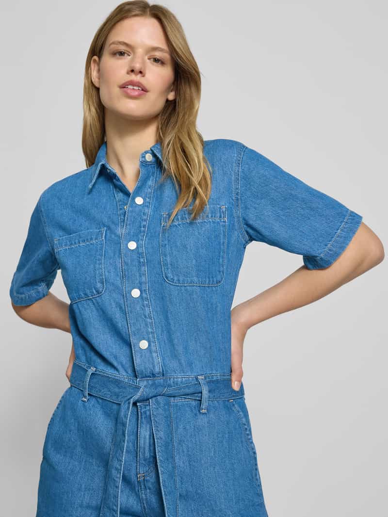 Marc O'Polo DENIM Jumpsuit met platte kraag en strikceintuur