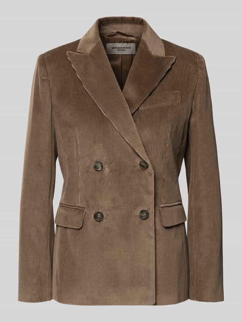 Weekend Max Mara Regular fit lange blazer met corduroystructuur