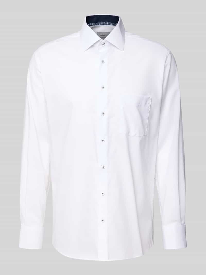 Eterna Regular fit zakelijk overhemd van katoen met kentkraag