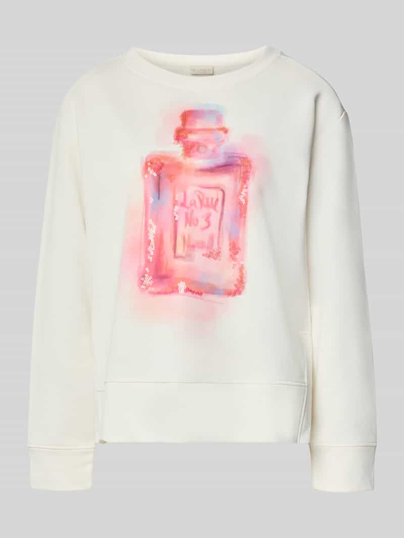 Milano italy Sweatshirt met motiefprint en pailletten