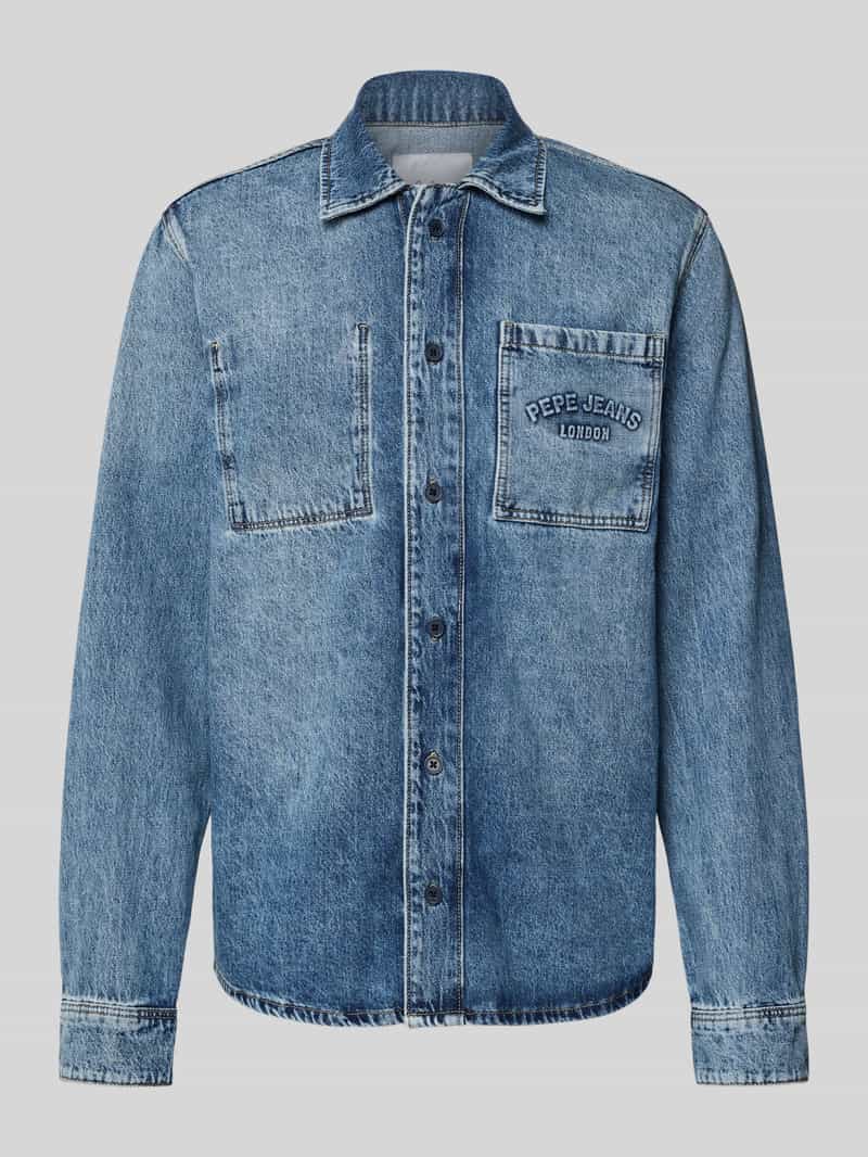 Pepe Jeans Loose fit jeansoverhemd van puur katoen