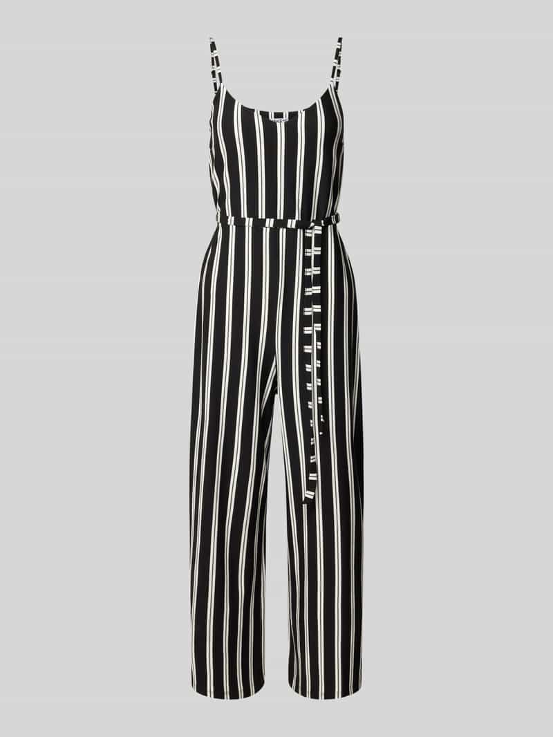 Jake*s Casual Jumpsuit in viscosemix met spaghettibandjes en strikceintuur