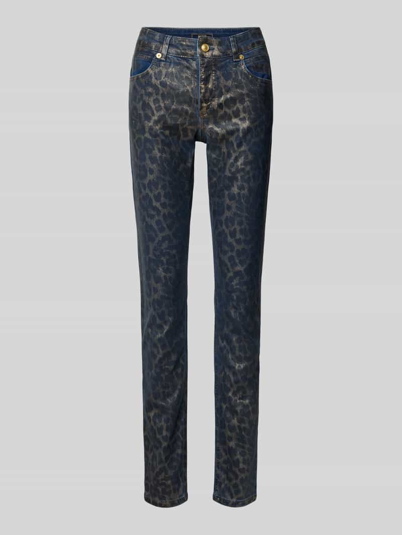 MAC Slim fit jeans met knoop- en ritssluiting
