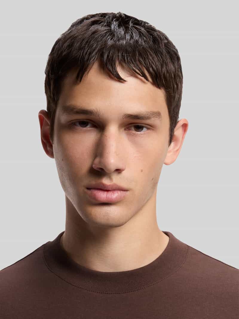 HUGO Regular fit t-shirt van puur katoen model 'Dapolino' brown overflow, foto 5