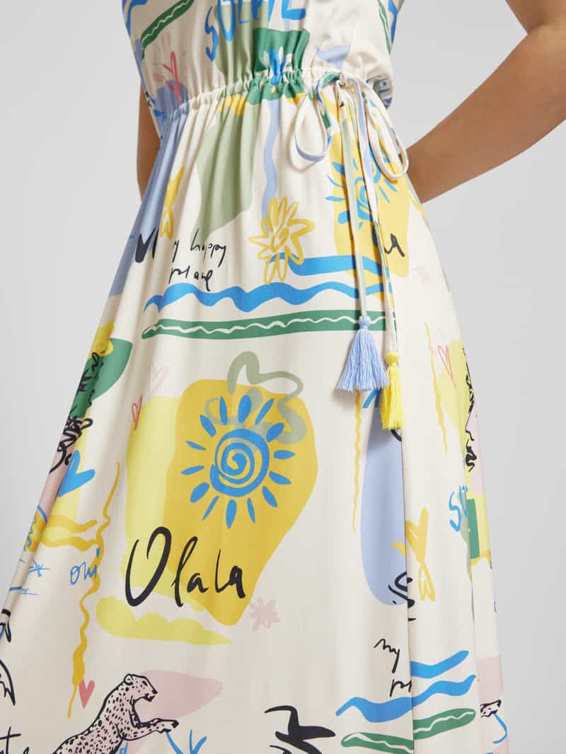Oui Maxi-jurk met all-over motief