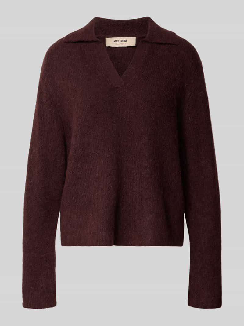 MOS MOSH Gebreide pullover van wolmix met polokraag model 'Aidy'