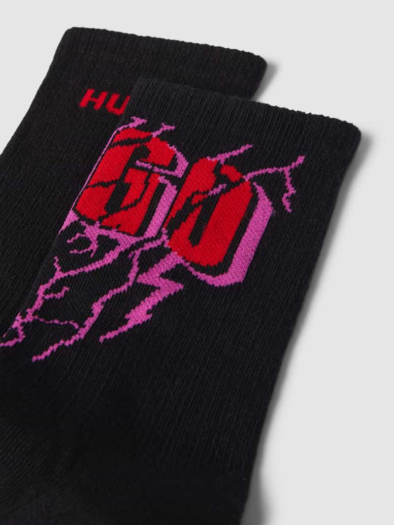 HUGO Sokken met labelprint in een set van 2 paar