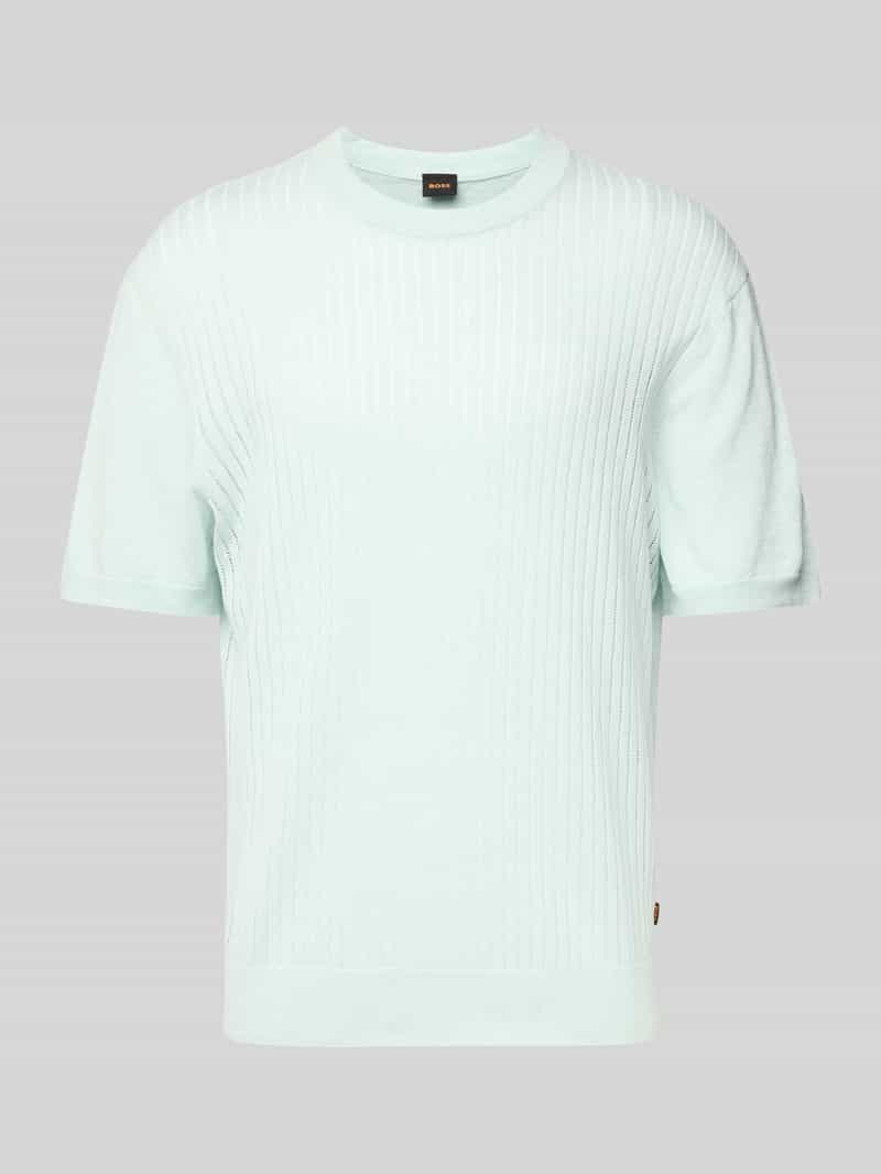 Boss Orange Regular fit T-shirt van een mix van linnen en katoen model 'Ajordino'