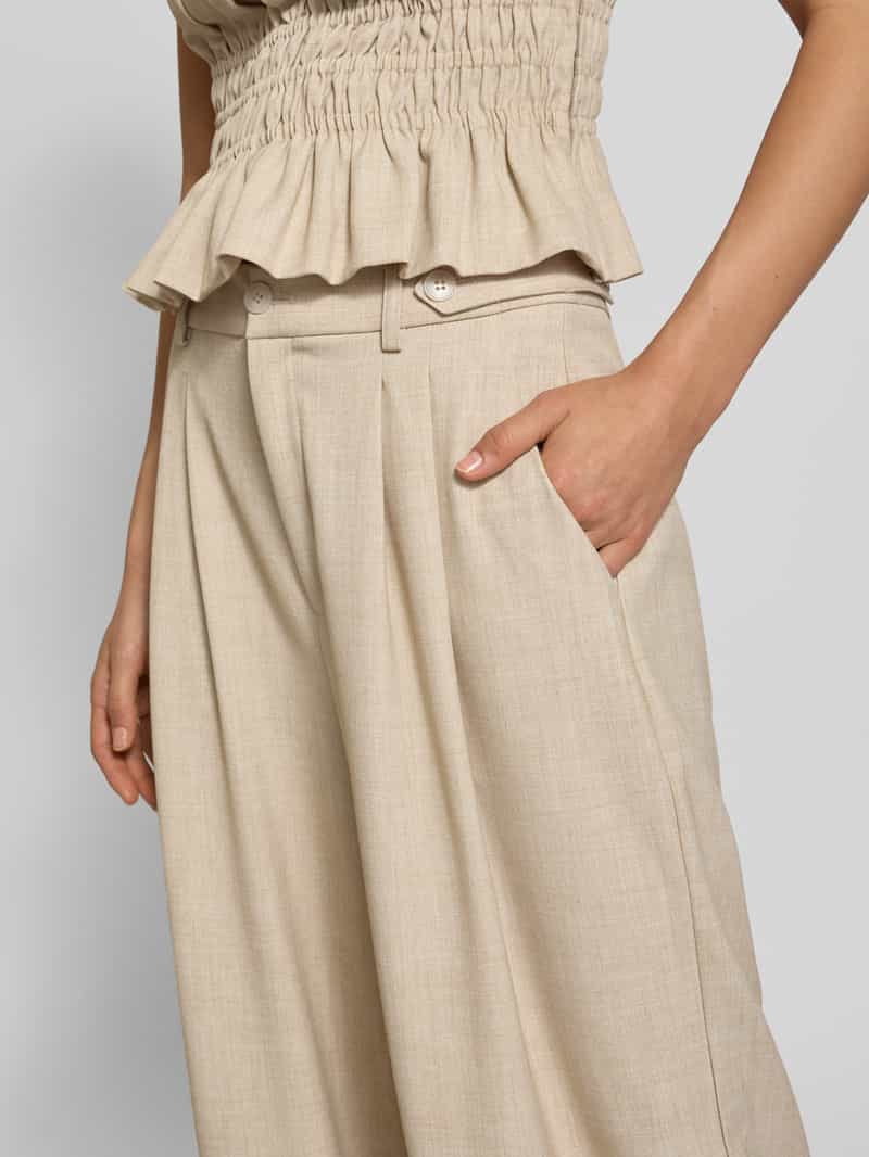 Gestuz Wide leg stoffen broek met bandplooien