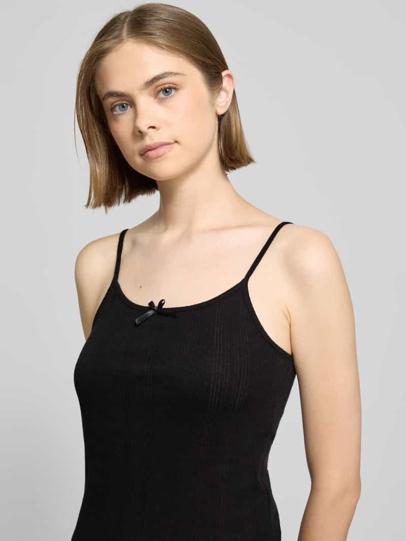 Pieces Slim fit top met bandjes van puur katoen model 'MARIE'