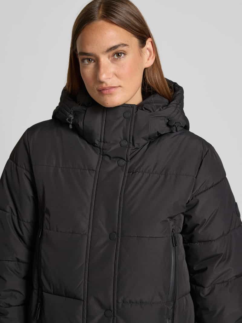 Tom Tailor Regular fit gewatteerde lange jas met dubbele ritszakken