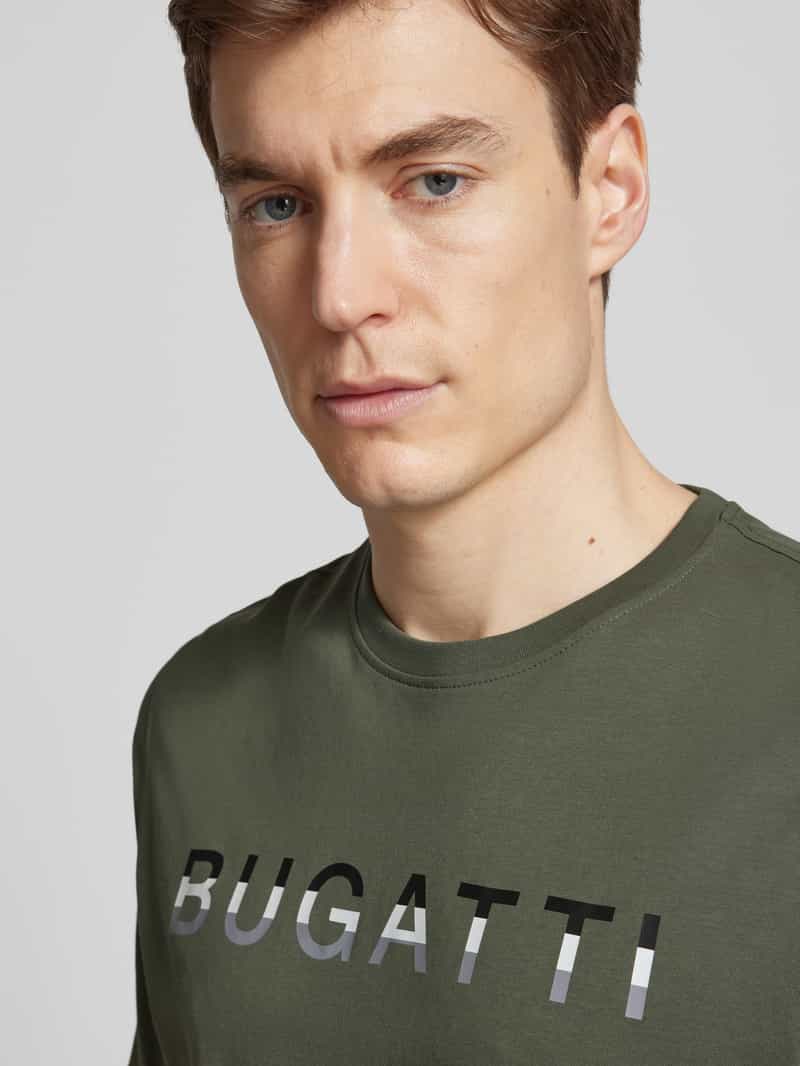 Bugatti T-shirt met labelprint