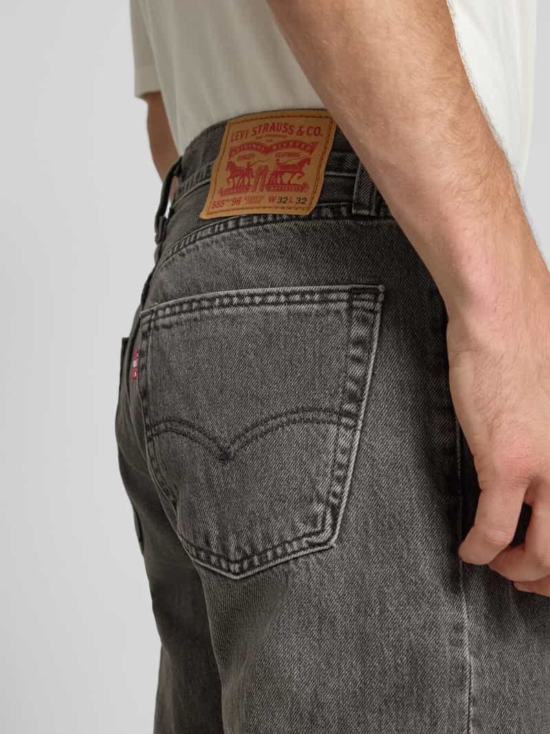 Levi's Relaxed straight fit jeans met steekzakken model '555'