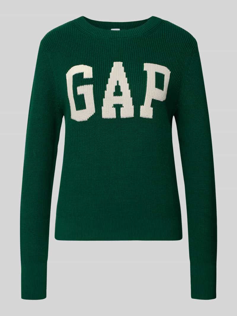 GAP Gebreide pullover met logo en ronde hals