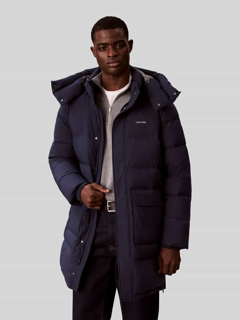 CK Calvin Klein Regular fit gewatteerd jack met afneembare capuchon
