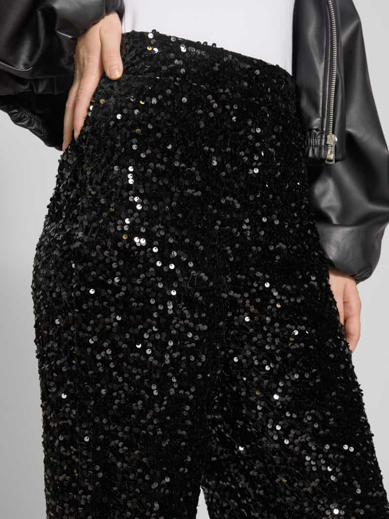 Pieces Wijde broek met pailletten model 'KAM'