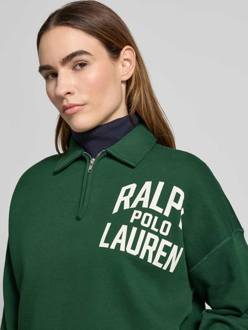 Polo Ralph Lauren Sweatshirt met labelprint en ritssluiting