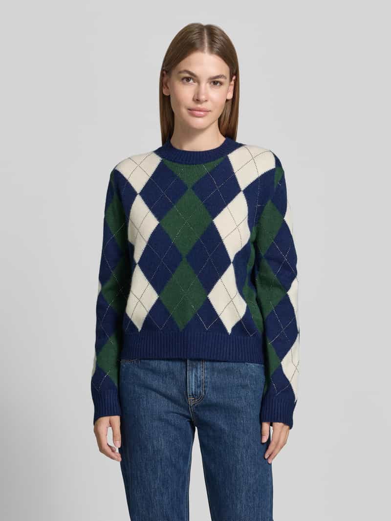 Guess Regular fit gebreide pullover van katoenmix model 'GRACIE' blauw, foto 3