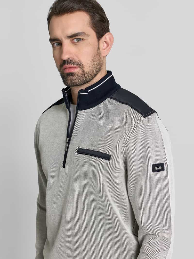 Bugatti Sweatshirt met opstaande kraag model 'Selanik'