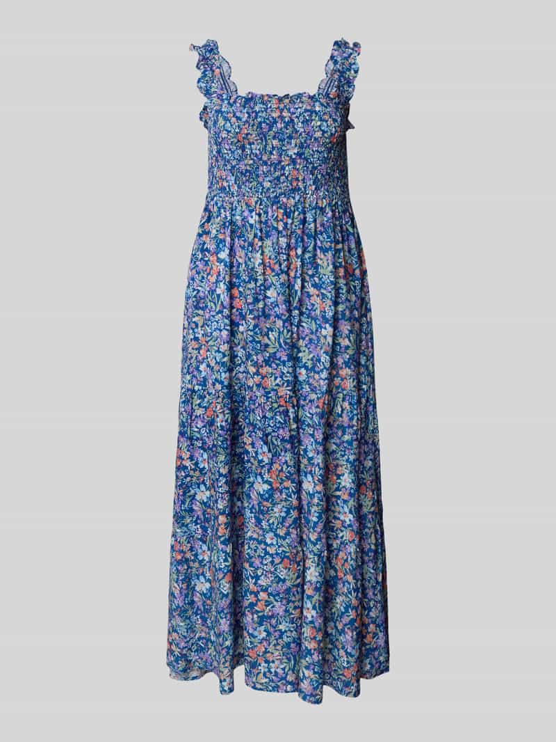 Apricot Midi-jurk van viscose met smokdetails